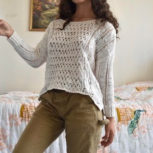 loose knit cream-colored sweater